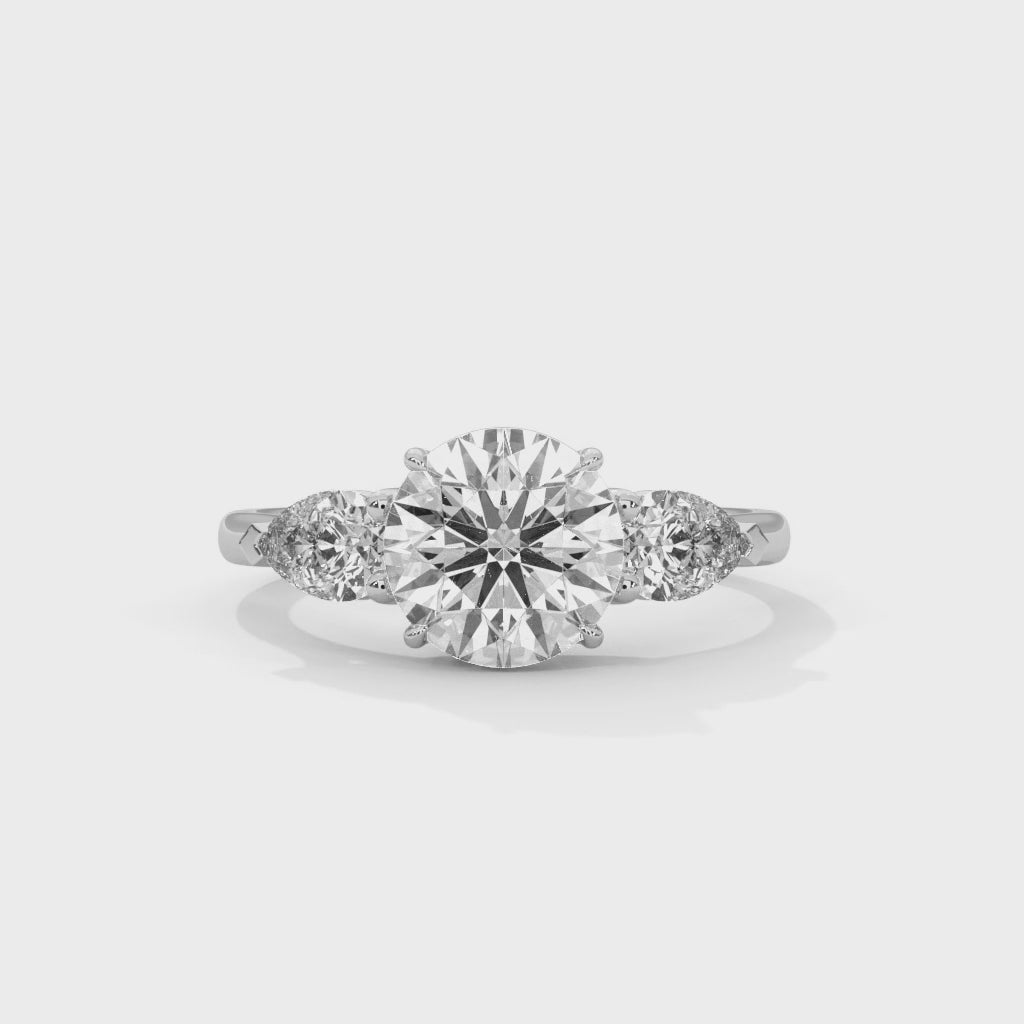 Vivienne Three Stone Moissanite Engagement Ring