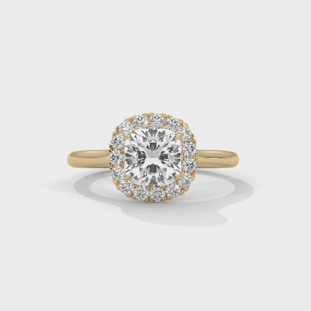 Cushion Cut Halo Moissanite Ring Custom Trendy elegant custom Engagement Ring