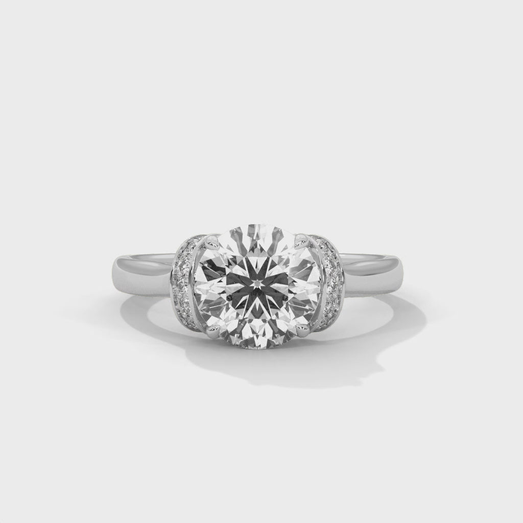 Luna Hidden Halo Round Solitaire Engagement Ring