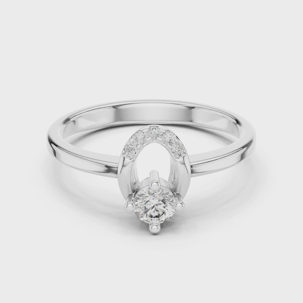 Elowen Open Halo Solitaire Ring