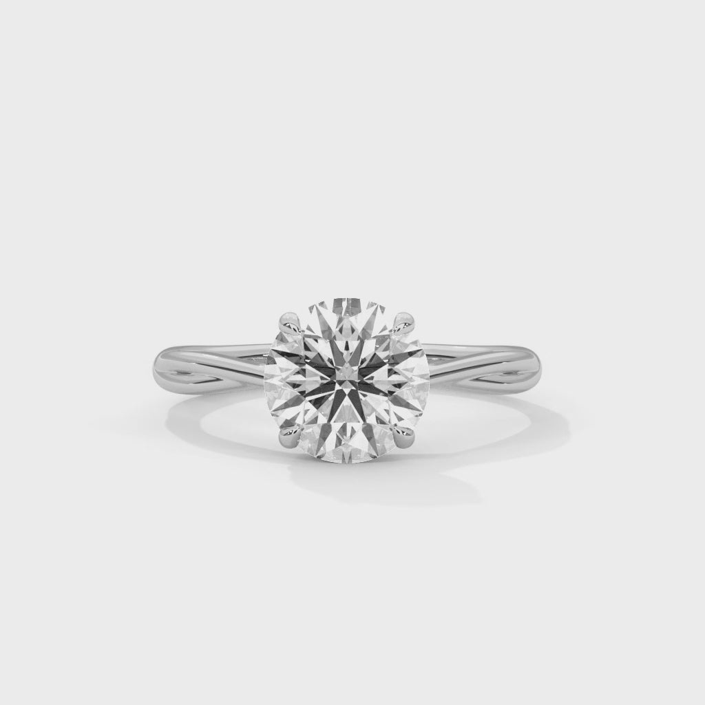 Infinity Twist Round Moissanite Engagement Ring