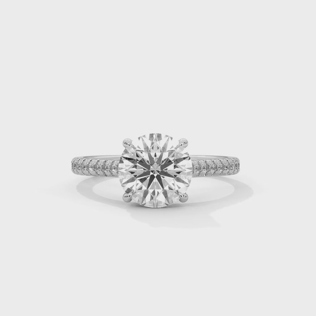 Aurielle Round Moissanite Cathedral Engagement Ring