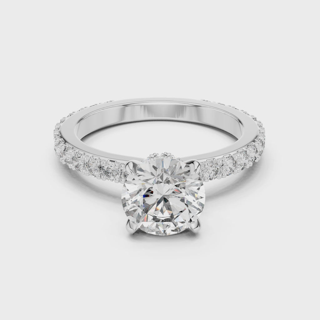 Aurora Hidden Halo Moissanite Engagement Ring