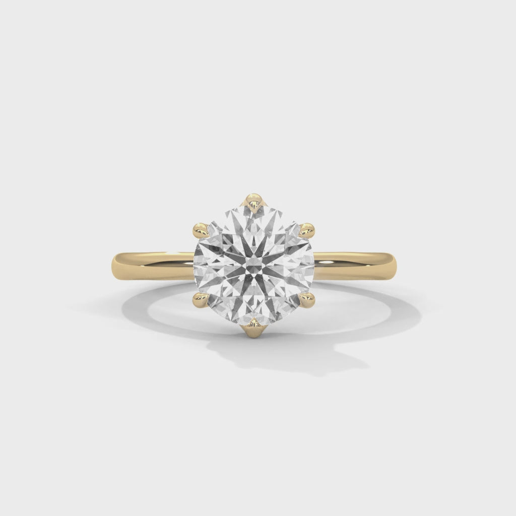Round Moissanite Solitaire luxurious trendy style  Engagement Ring