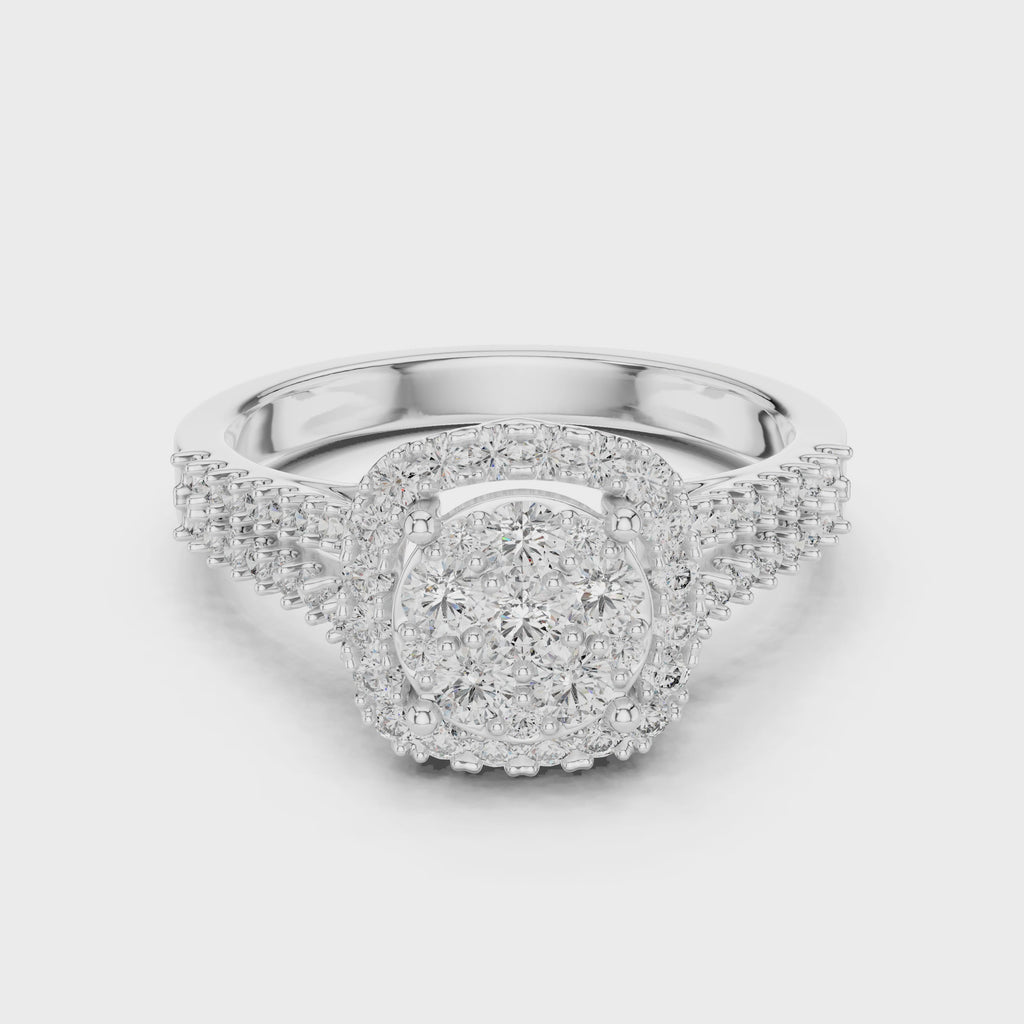 Evelyn Vintage Halo Moissanite Ring