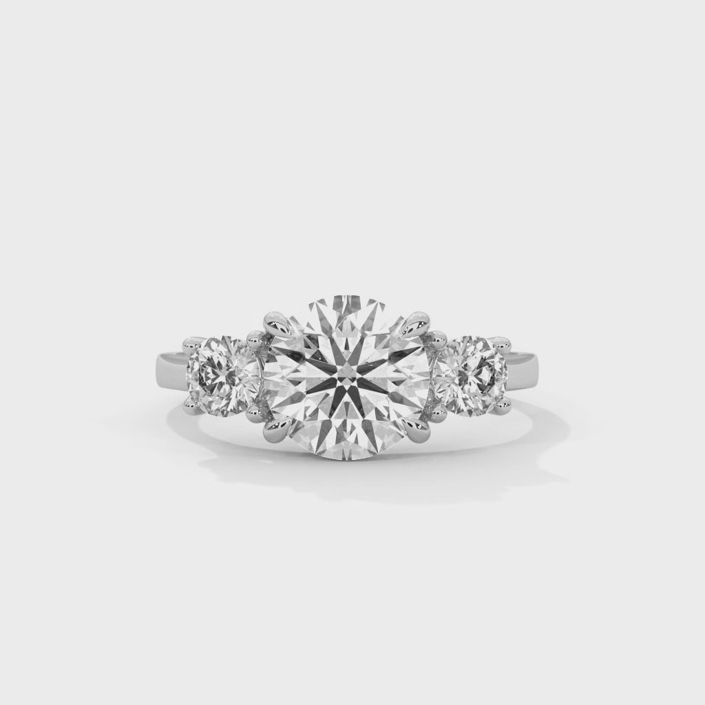 Vivienne Three-Stone Moissanite Engagement Ring