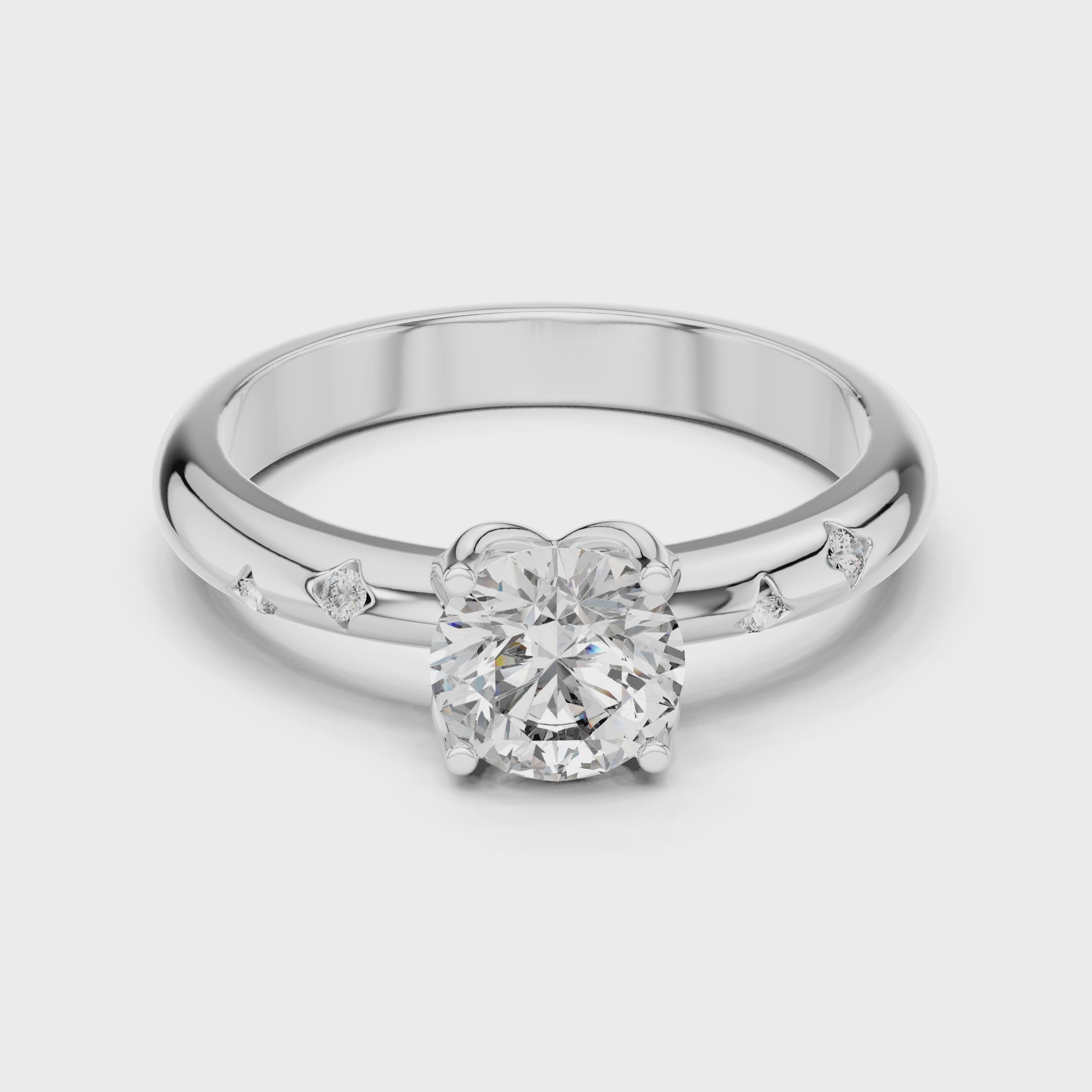 Isabella Round Moissanite Solitaire Ring